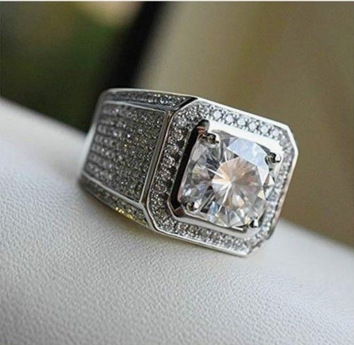 3ct Moissanite Diamond Ring Size 10 Nwb]