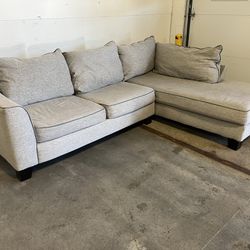 Light Grey Sectional Sofa Couch - Chaise - Clean - Good Condition - Comfy - 2pcs  Delivery Available