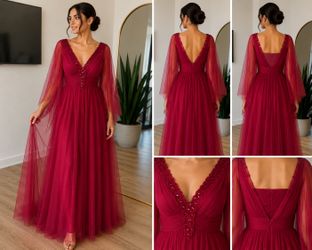 Burgundy Formal Dress - Size Small - Worn Once