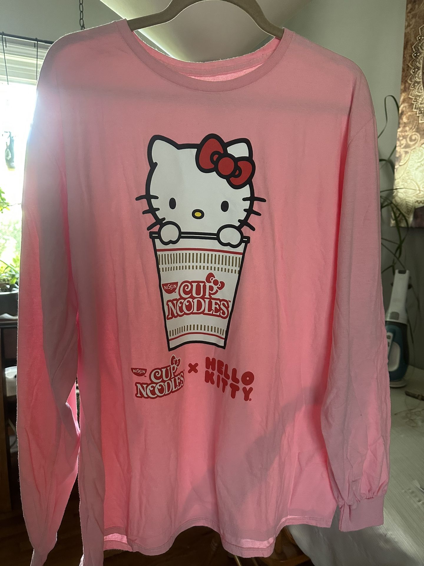 Hello Kitty x Cup Noodles Pink Long Sleeve Shirt