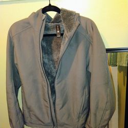 WATERPROOF WINTER JACKET WITH HOOD AND FLEECE INTERIOR