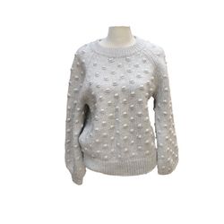 GAP Gray Popcorn Knit Crew Neck Pullover Long Sleeve Cardigan Sweater