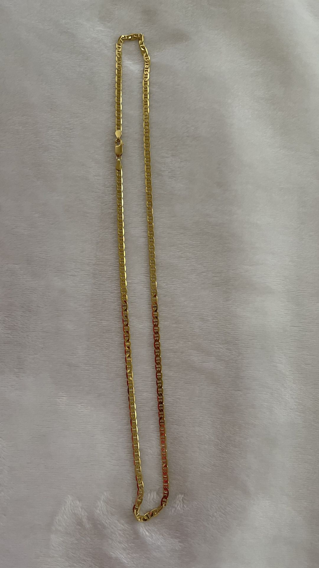 Flat Marina Link Anchor Chain Solid 14 Kt Gold