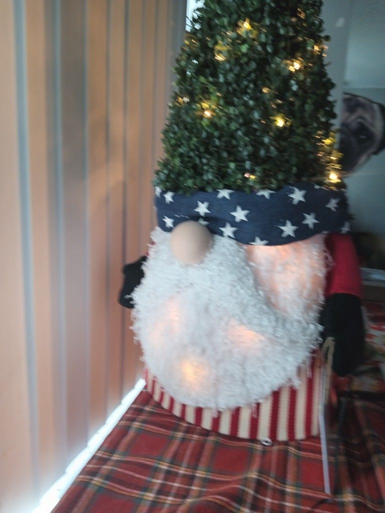 Pre Lit Gnome Topiary For The 4th Of July And Christmas