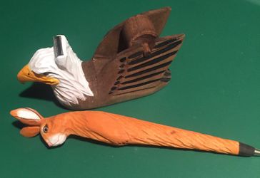 Carved Pen & Tape Dispenser