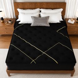 NEW-Queen 12 in Black Mattress