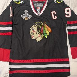 Reebok Chicago Blackhawks 2010 Stanley Cup Toews Black Hockey Jersey Sz 52 Xl