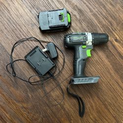 Genesis GLCD2038A 20V Lithium-ion Battery-Powered Cordless Variable Speed Drill Driver with 3/8" Chuck, Built-In LED Work Light, 20V Battery, Charger