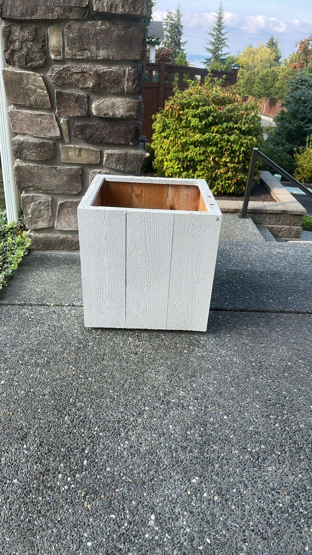 Planter Boxes, 2, Cedar, White, 16.5x16.5x16.5