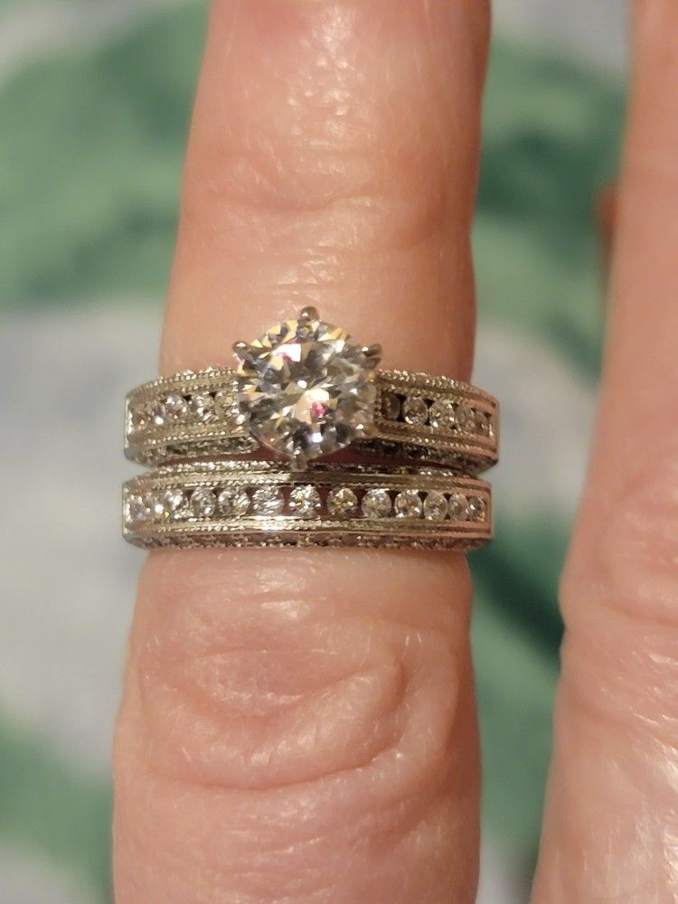 Beautiful Solid 925 Sterling Silver With AAA Cz'sit Is Also Rodium Plated To Keep It From Oxidizing. Size 6.