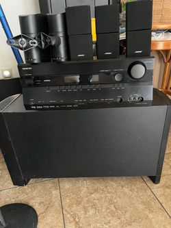 Bose Acoustimass 15 home theater surround sound with Onkyo Txsr 606 all wires including excellent condition