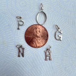 Small Sterling Silver Initial Charms $5 Each
