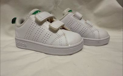 Adidas Baby sz 4 or 4k Stan Smith Comfort Closure Shoes 2 Strap Green White