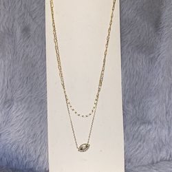 Evil Eye Double Layered Chain Necklace