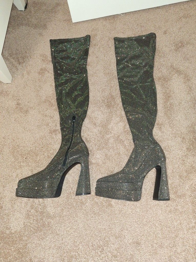 Steve Madden RhinestoneThigh High Boots