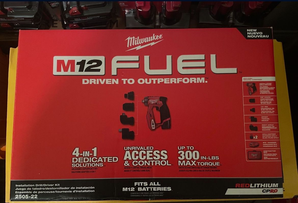 Milwaukee M12 FUEL 12V 4-in-1 Installation 3/8 in. Drill Driver Kit
