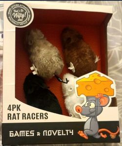 Brand New 4 Pack Wind Up Mouse Racing Mini Jumping Rat Plush Mice