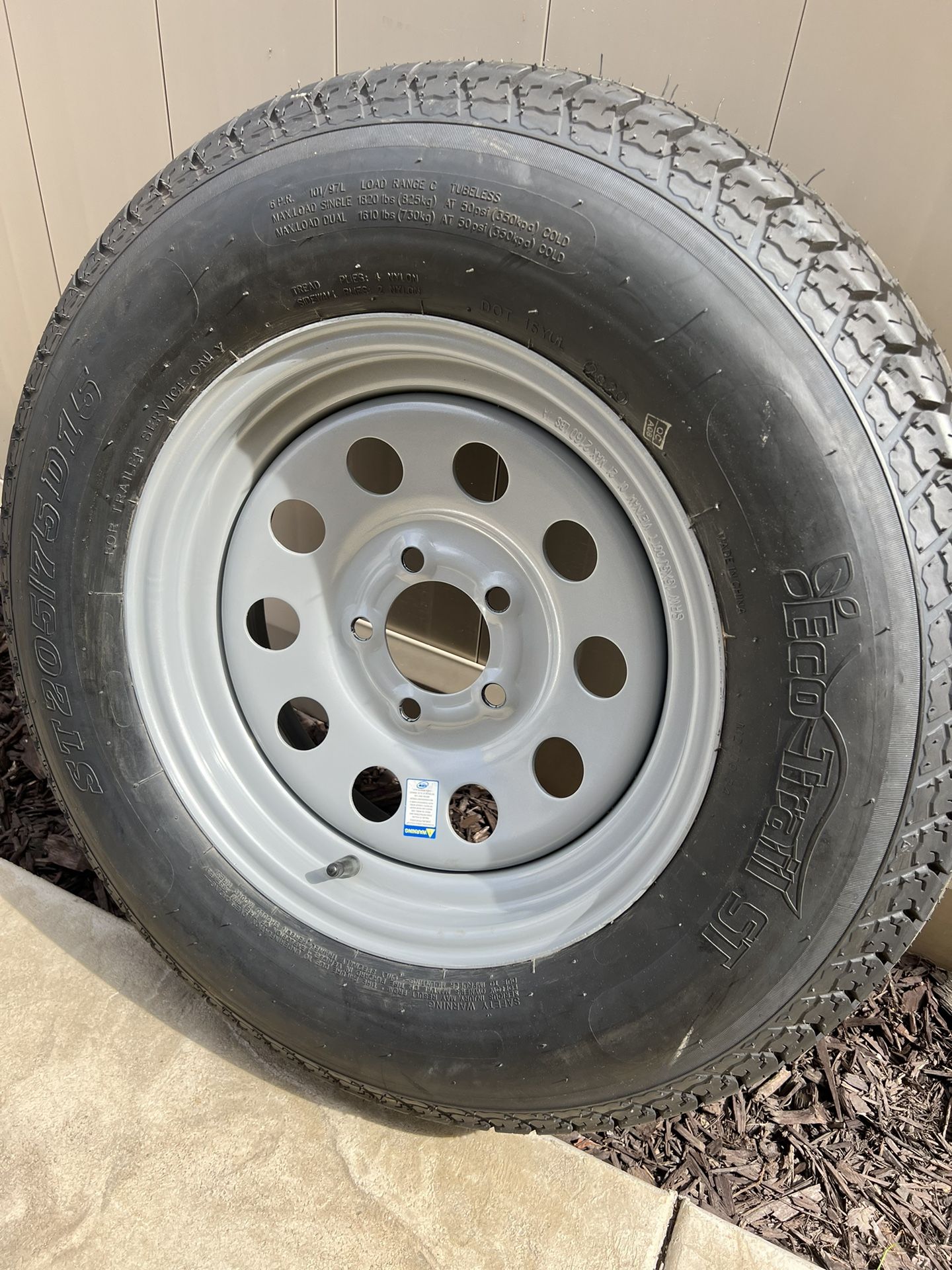 ST 205/75/D15 Spare Trailer Rim/Tire