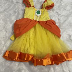 Princess Daisy From Mario  Handmade Costume  Toddler Girls 2/3