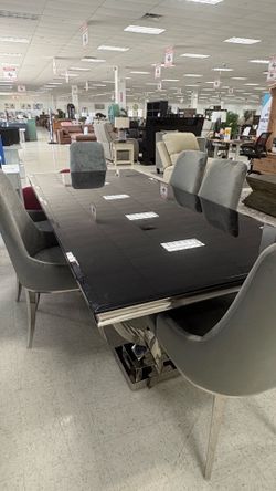 Black Glass 7 Piece Table