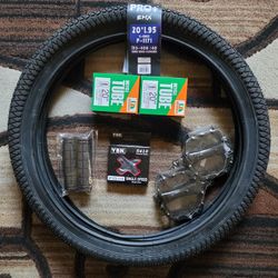 NEW Bicycle Bmx Parts Bundle 20" Black