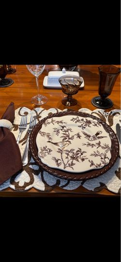 Bird Toile Salad Plates (8)