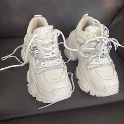 Steve Madden Troy White Leather 