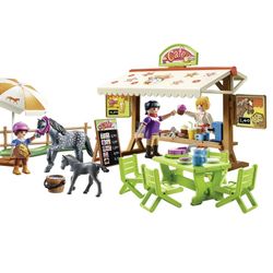 PLAYMOBIL Pony Cafe Action Figure Set, 77 Pieces