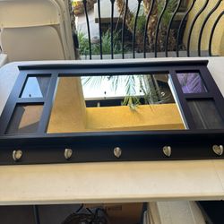 Coat Rack With Mirror And Picture Frames 