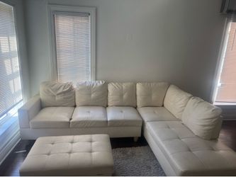 L Shaped Couch Cream White
