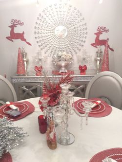 Dining table bought it February for $2,700 both pieces but I'm only selling the table $700 firm price bling bling on a chairs and on the bottom of the