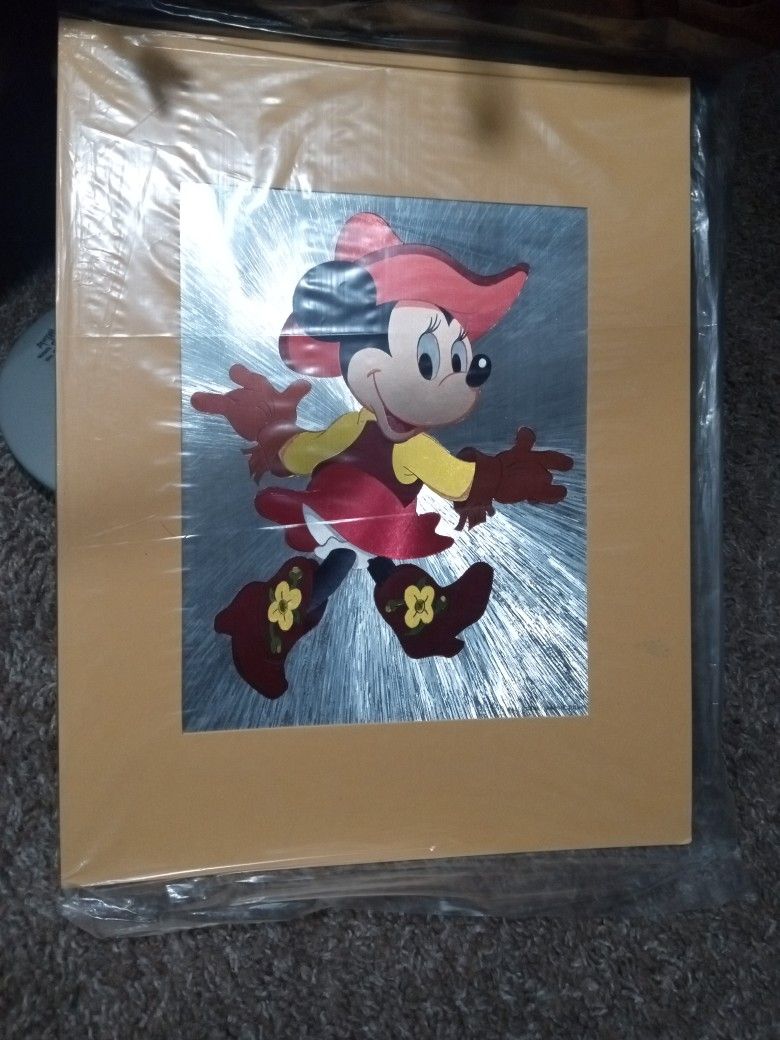 11 x 14 vintage Minnie mouse framed 80s disney cowgirl

