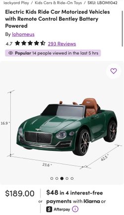 Kids Ride On Bentley FOR SALE - Wayfair