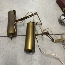 2 Brass Picture Picture Display Lights 