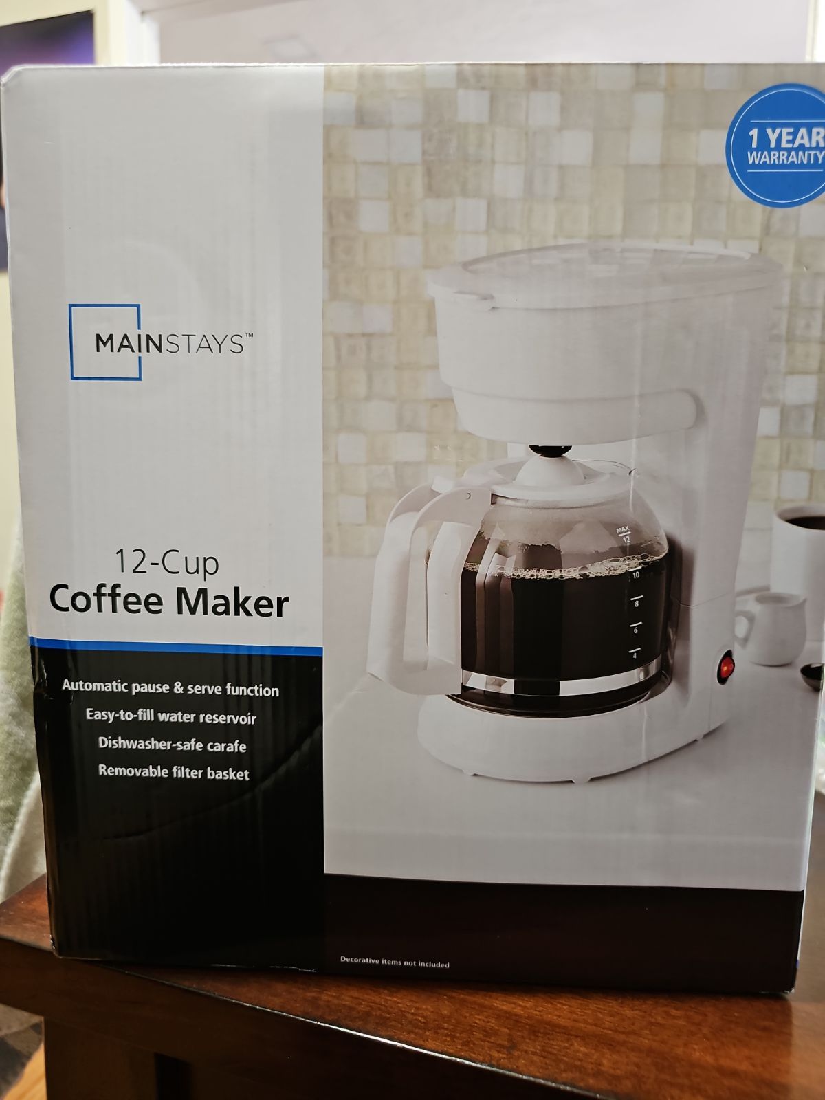 Mainstays 12 Cup Coffee Maker White