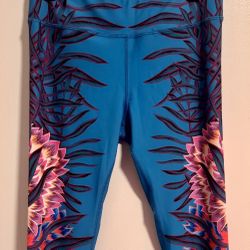 Mara Hoffman Active Floral Yoga Leggings – Blue Lotus Print – Size L
