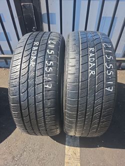 (2) P215/55R17 RADAR $120 CASH PRICE