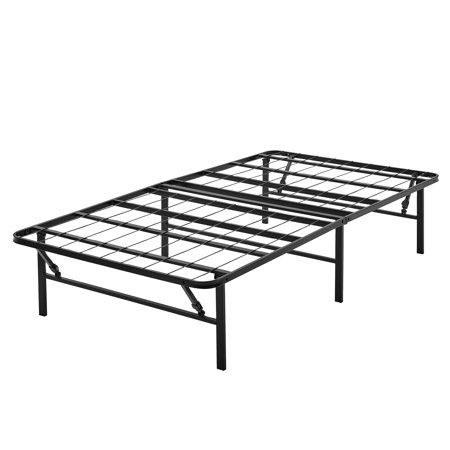 Mainstays 14" High Profile Foldable Steel Bed Frame, Powder-coated Steel, Twin
