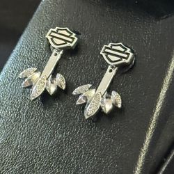 Harley-Davidson Silver Drop Earrings
