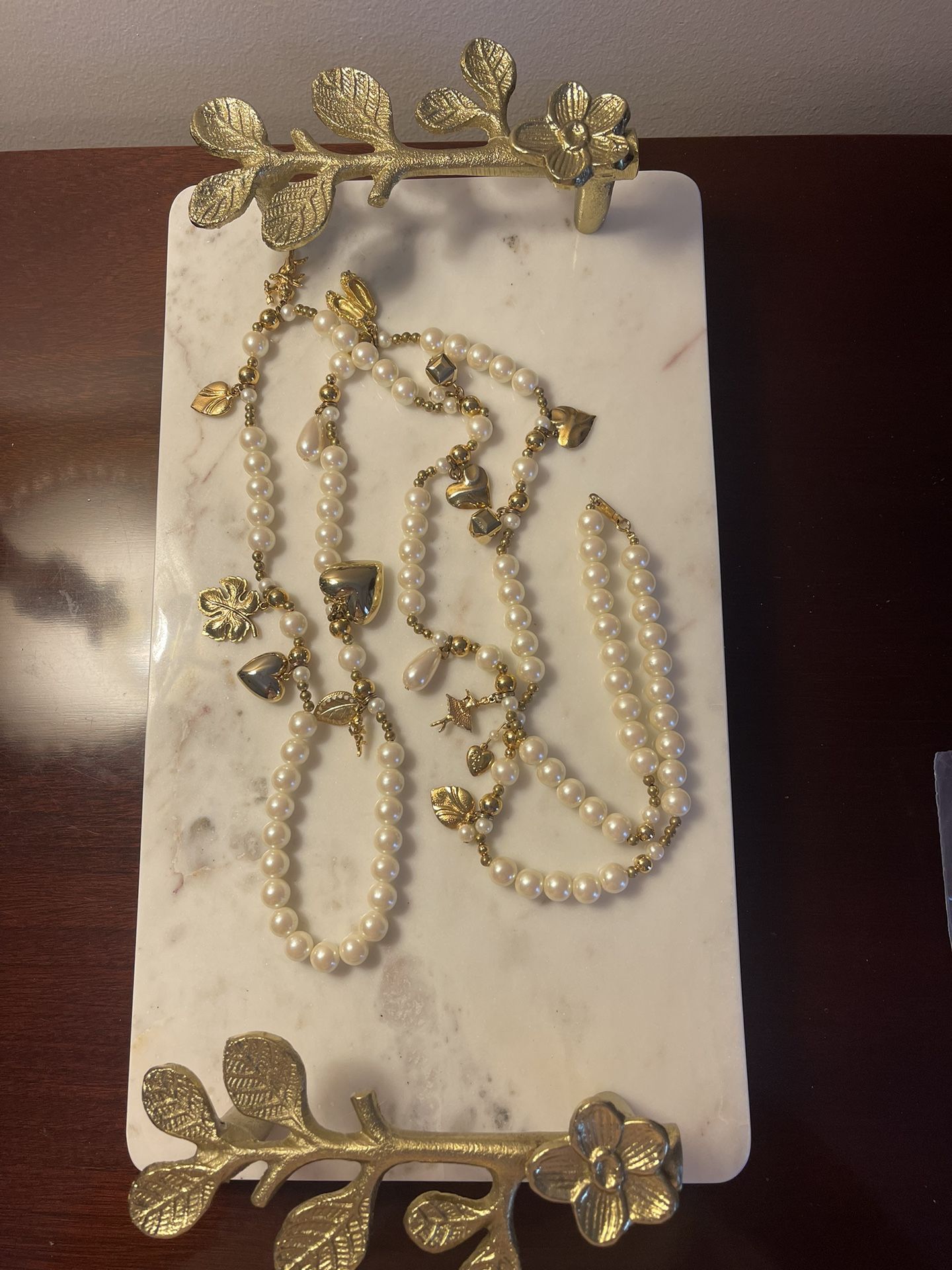 Vintage Pearl Charm Necklace