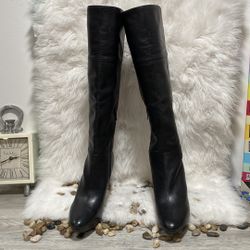 Audrey Brooke Tate Black Pull On Knee High Boot size 8 M