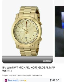 Micheal Kors Globe Gold Watch
