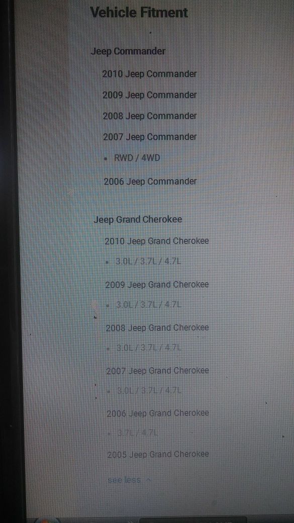 2006-2010 jeep commander. 2005-2010 keep grand Cherokee left and right keep struts