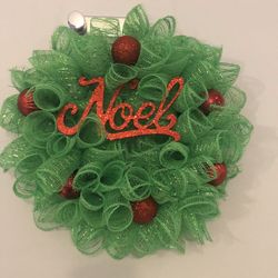 8 inch Deco mesh Christmas wreath