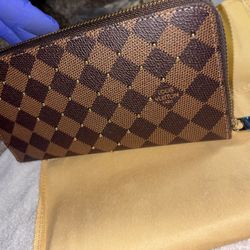 Louis Vuitton Studded Damier Ebene Zippy Wallet 