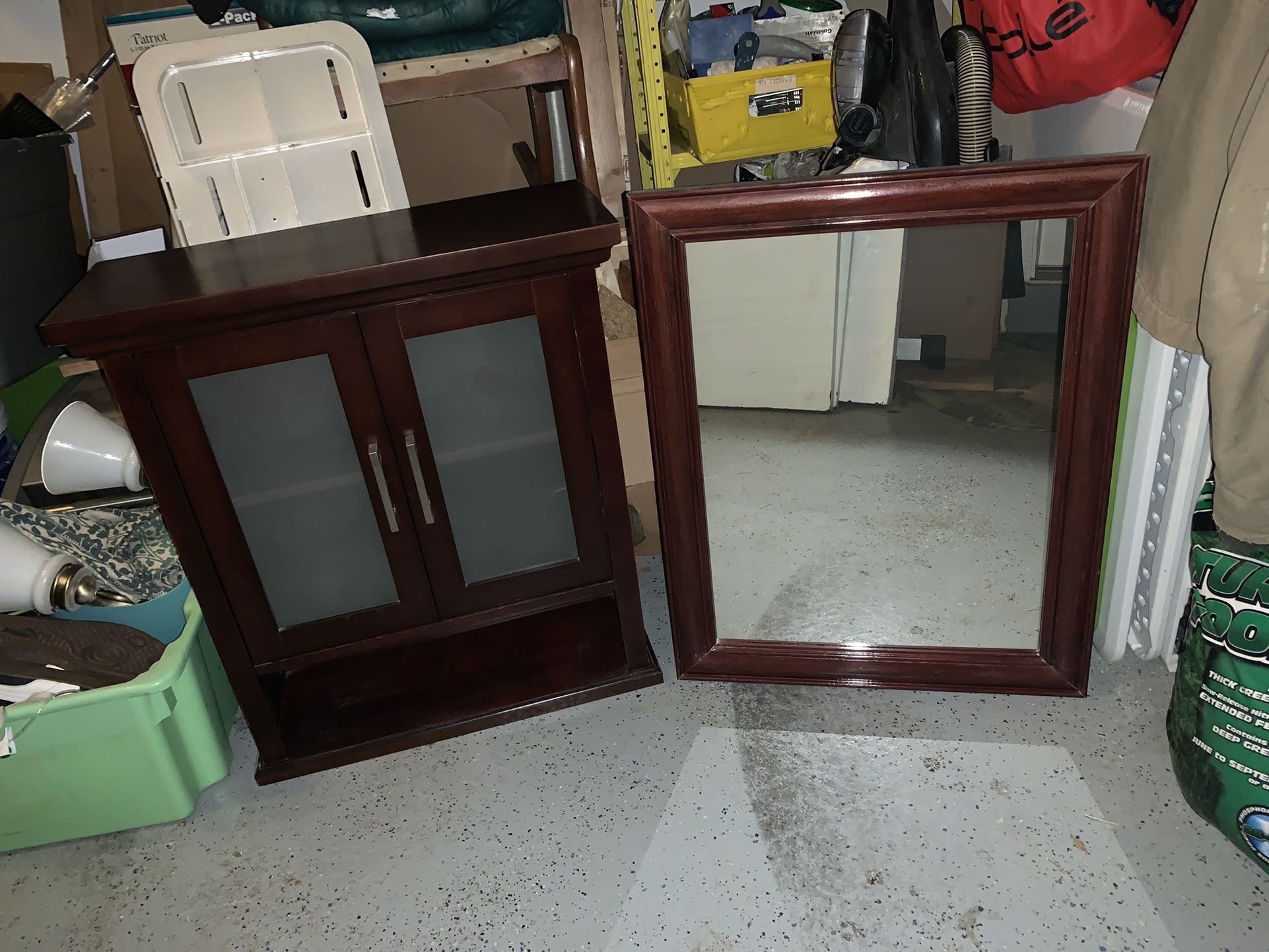 Matching Wall Cabinet And Mirror