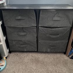 6 Drawer Dresser/Organizer Black
