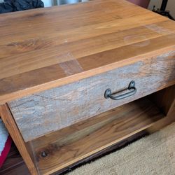 Real Wood And Iron Side Table