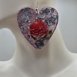 Red Plum Blossom Earrings 