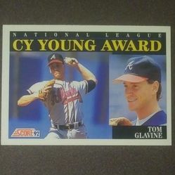 1992 Score Tom Glavine Atlanta Braves #791 National CY Young Award HOF Hall Of Fame Baseball Card Vintage Collectible Trading Sports MLB Major League